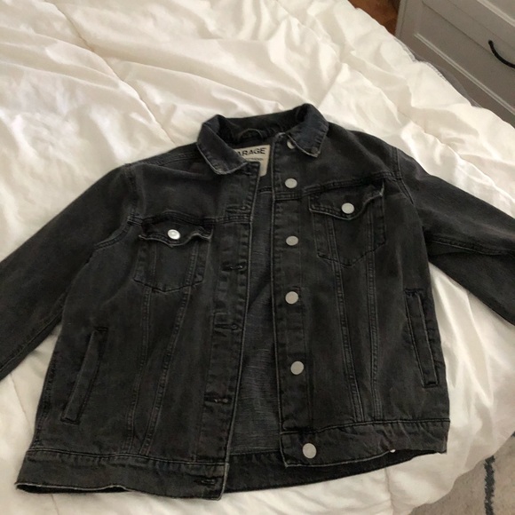 Coats | Oversized Black Denim Jacket 